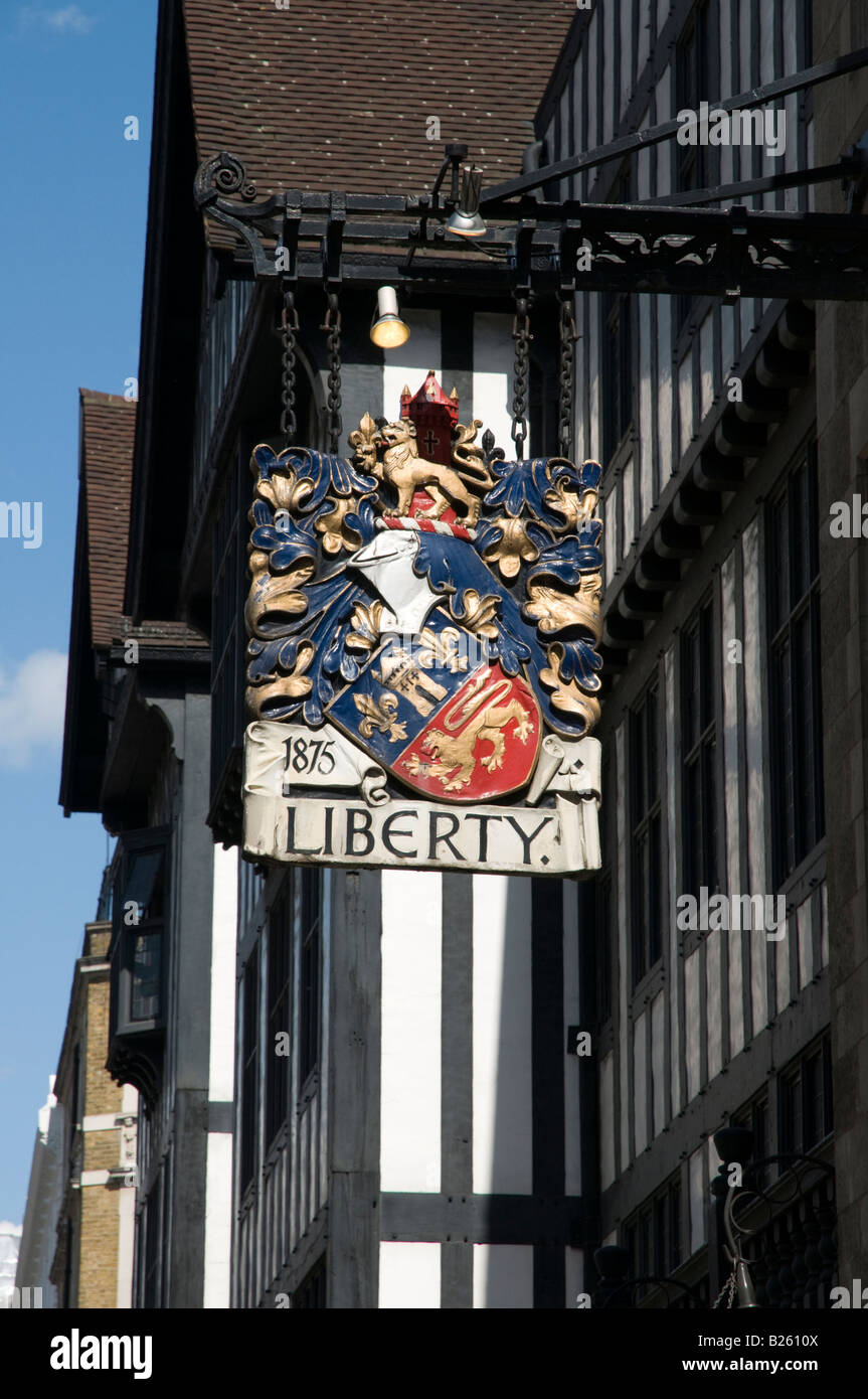 Liberty Kaufhaus Zeichen London England UK Stockfoto
