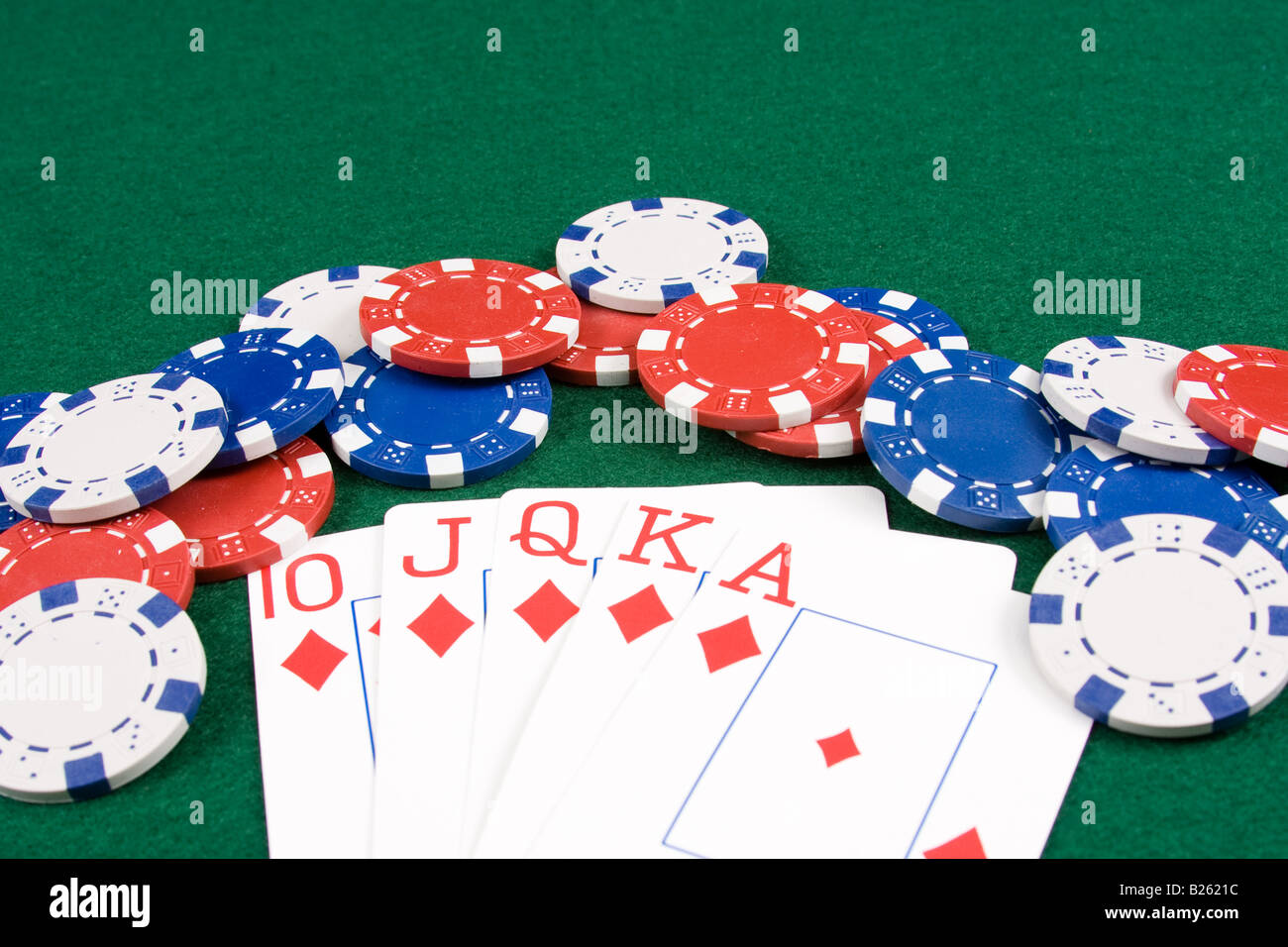 Poker Straight Flush Stockfoto