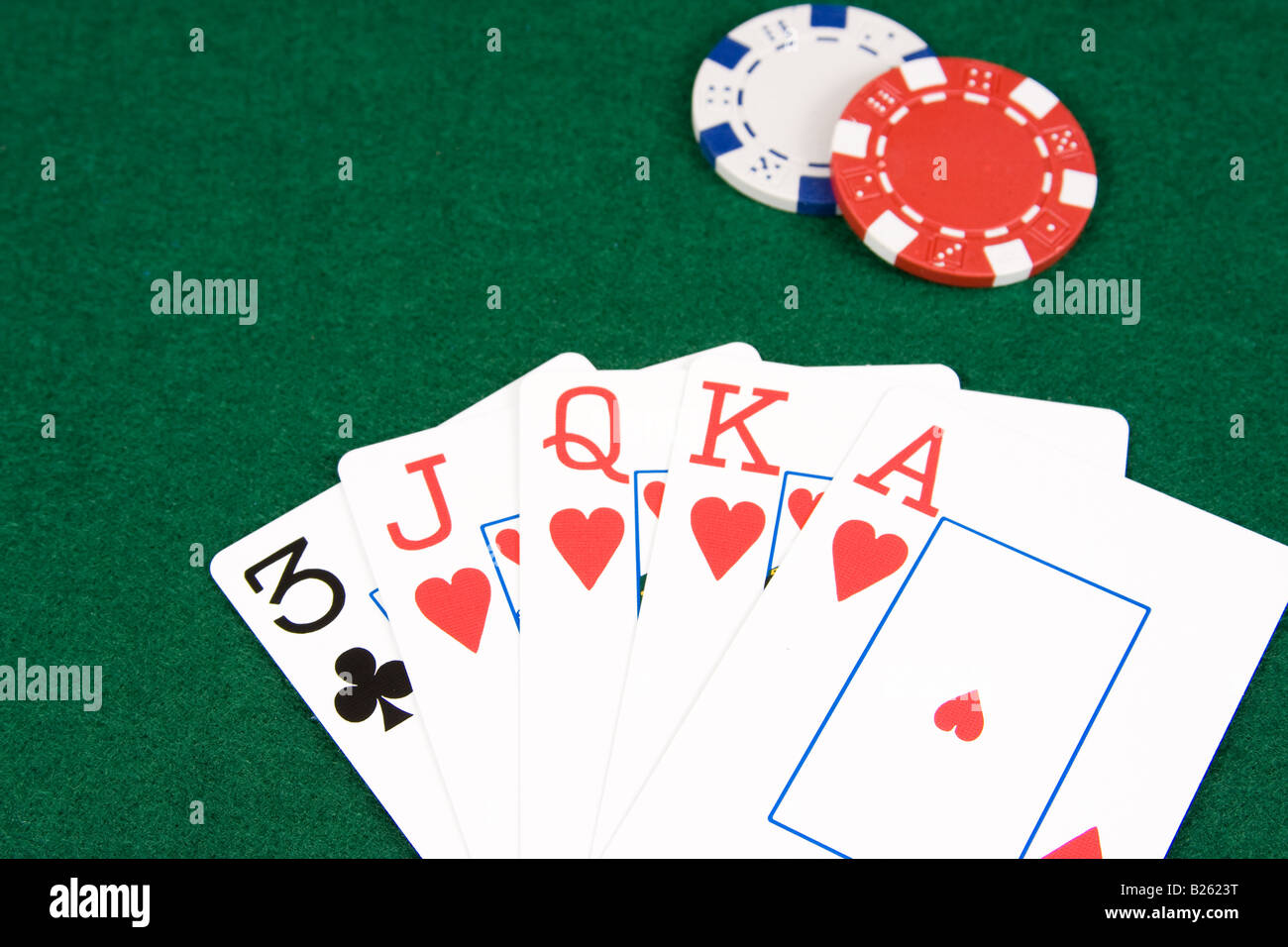 Poker Hand zu verlieren Stockfoto