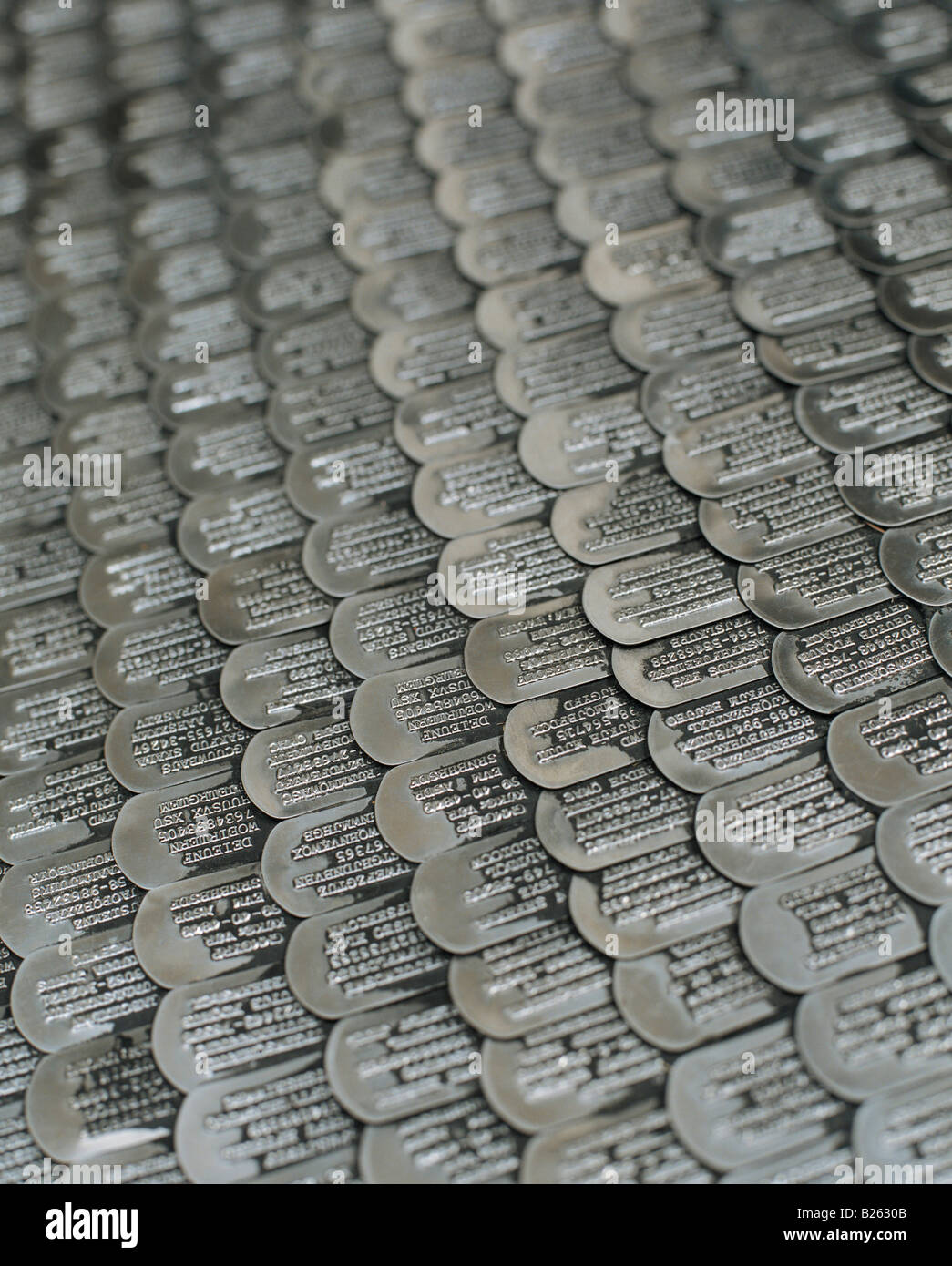 Armee-Erkennungsmarken Stockfoto