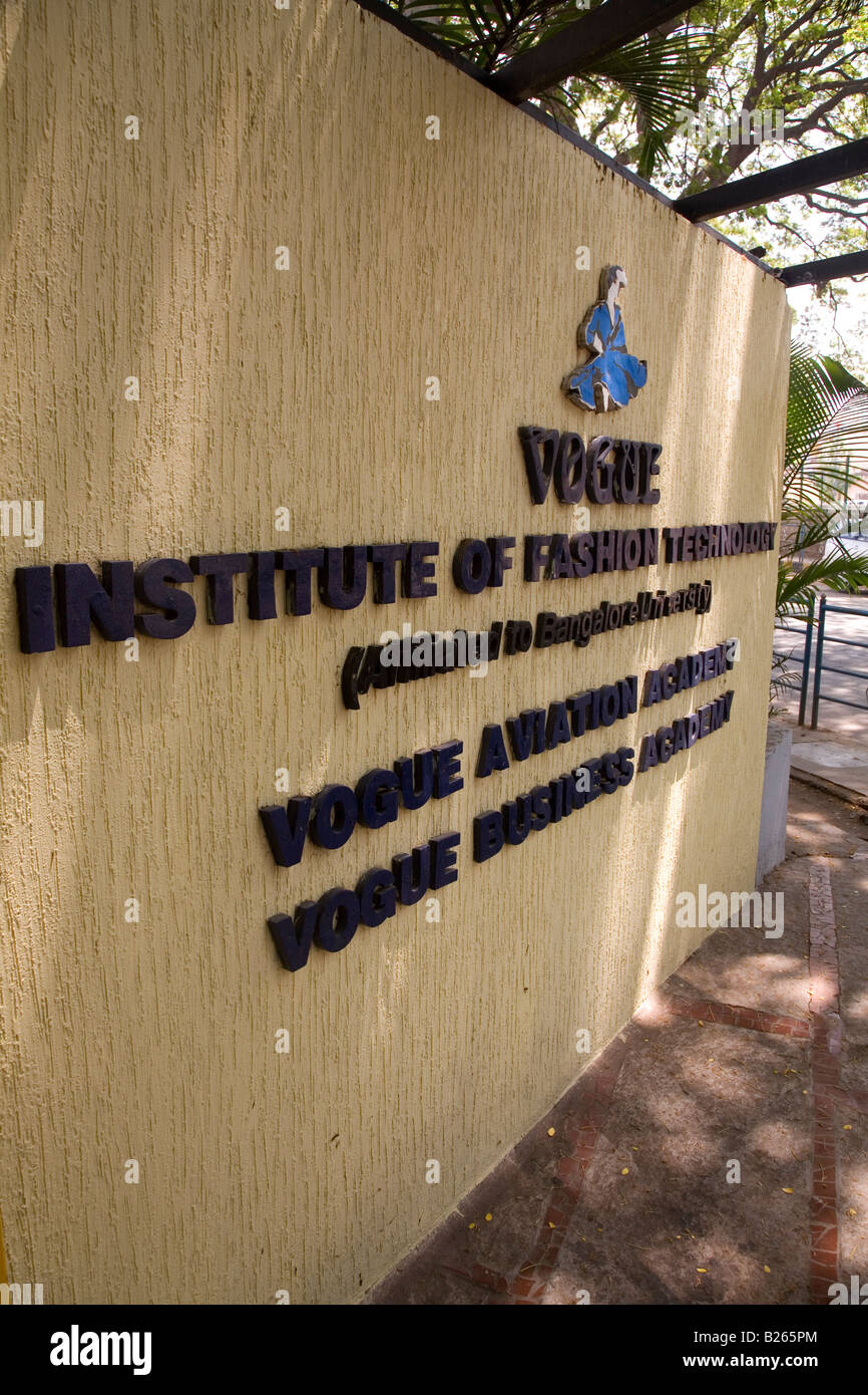 Die Vogue-Institut für Mode-Technologie in Bangalore, Indien. Stockfoto