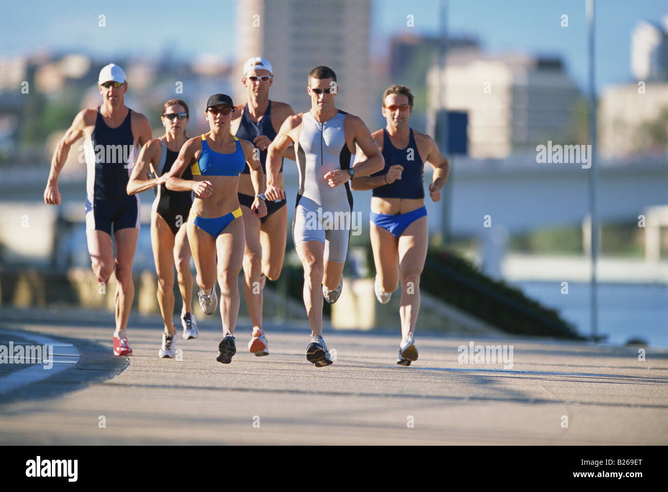 Triathloners ausführen Stockfoto