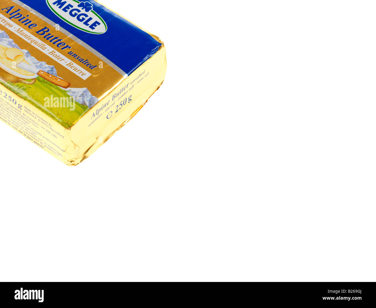 Ungesalzene Butter Stockfoto