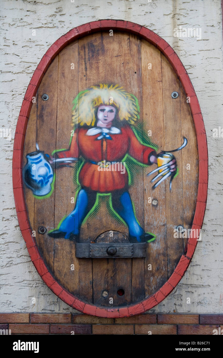 Struwwelpeter-Apfel-Wein-Bar Sign in Sachsenhausen, Frankfurt am Main, Hessen, Deutschland Stockfoto