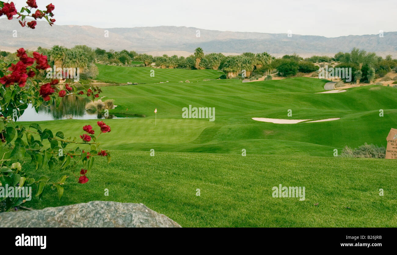 Wüste Golfplatz Weiden schöne schöne Panorama Western US Vereinigte Staaten in Palm Desert Wüste in der Nähe von Palm Springs CA Stockfoto