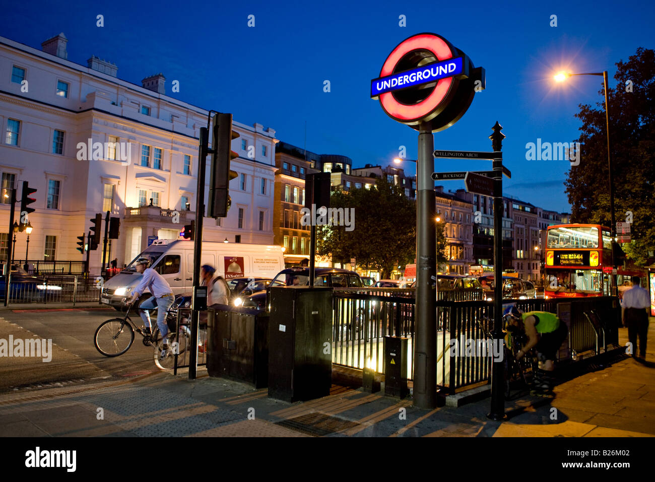 U-Bahnstation Hyde Park Corner London UK Europe Stockfoto