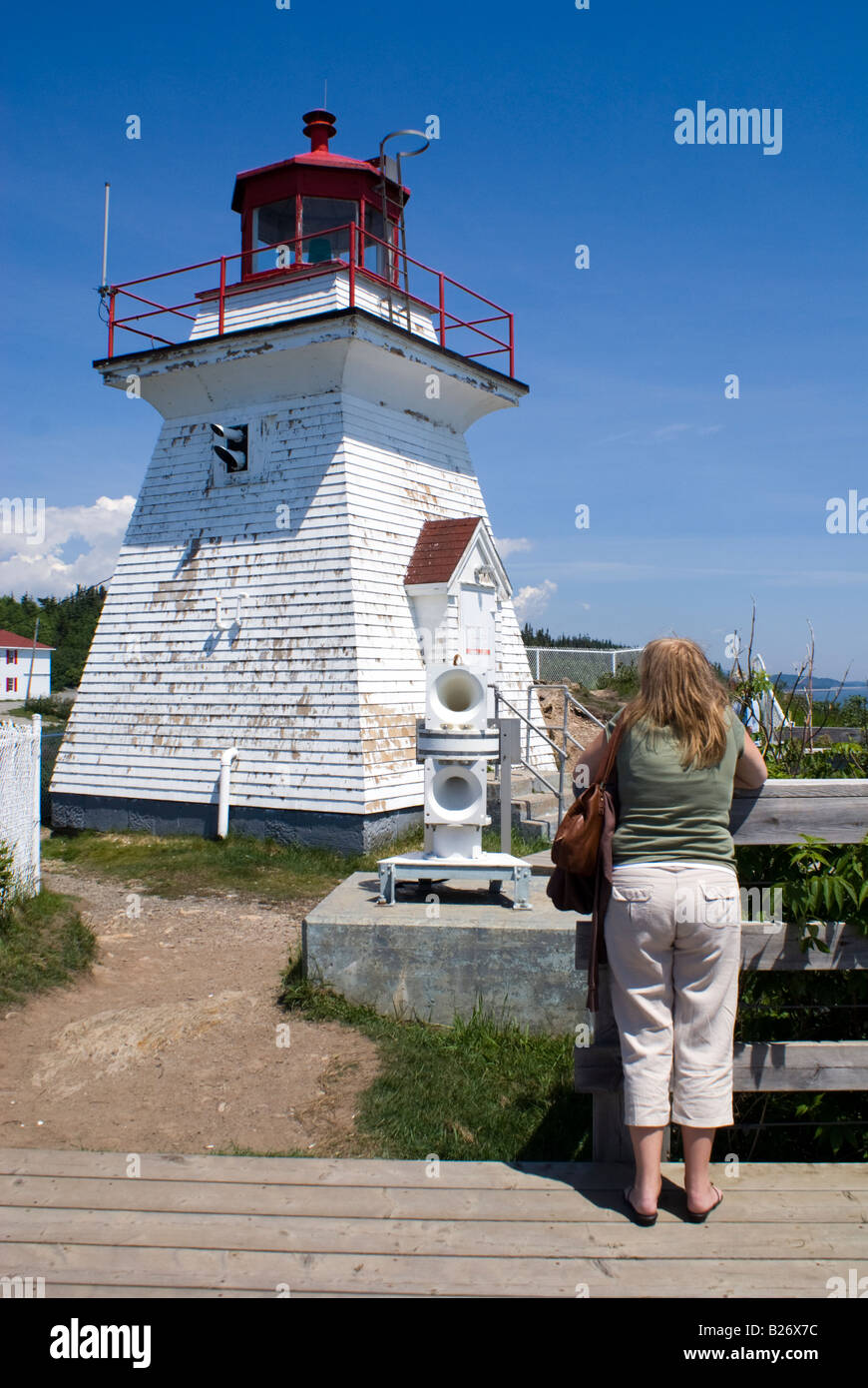 Leuchtturm Cape ' Wutanfall ' Bay Of Fundy New Brunswick Stockfoto