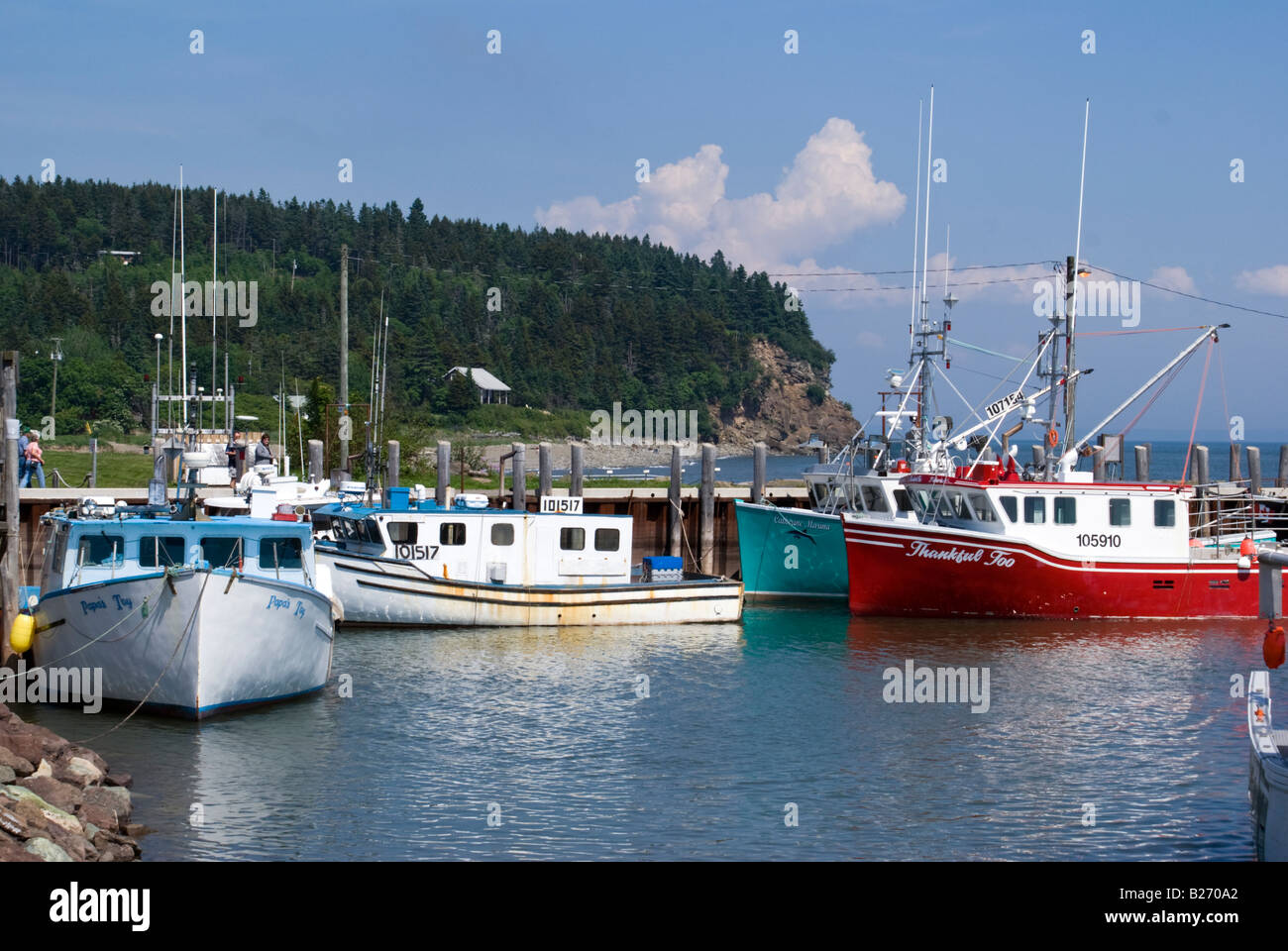 Hummer, Angelboote/Fischerboote Alma New Brunswick Stockfoto