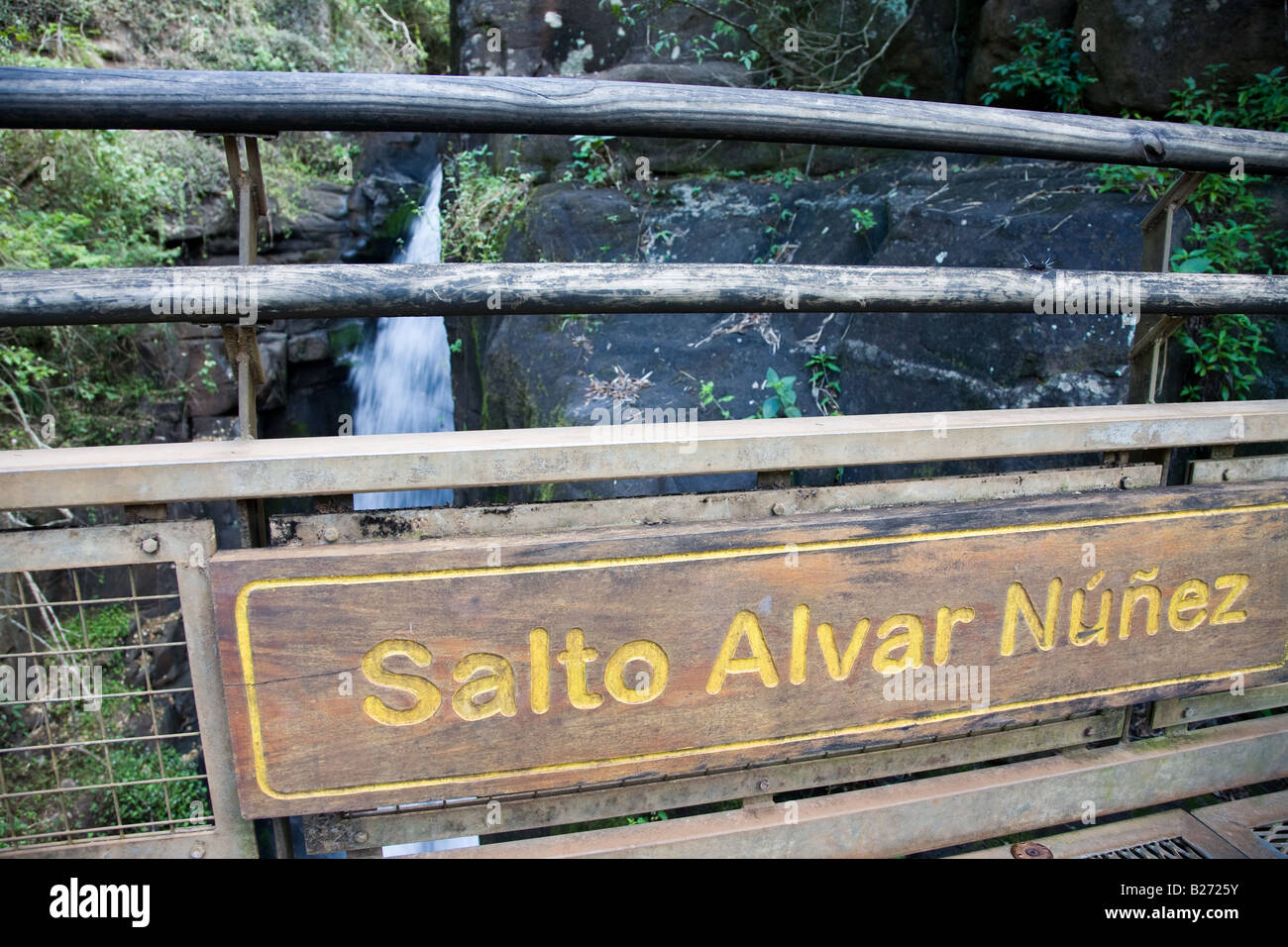Salto Alvar Nunez Zeichen, Argentinien Iguazu National Park Stockfoto