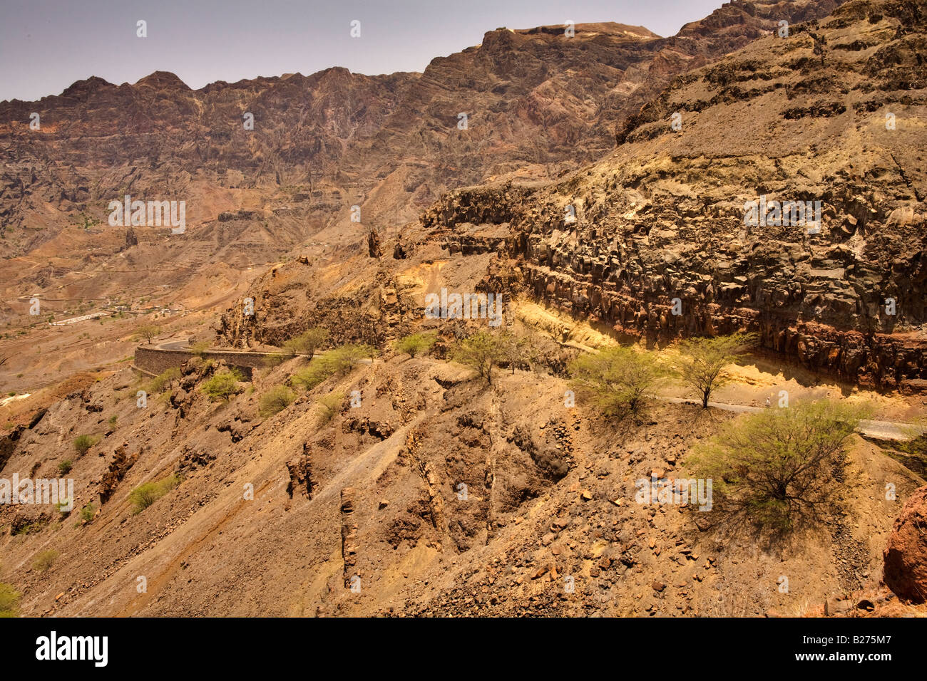 Die Straße von Ribeira Grande nach Porto Novo auf Santo Antao Stockfoto