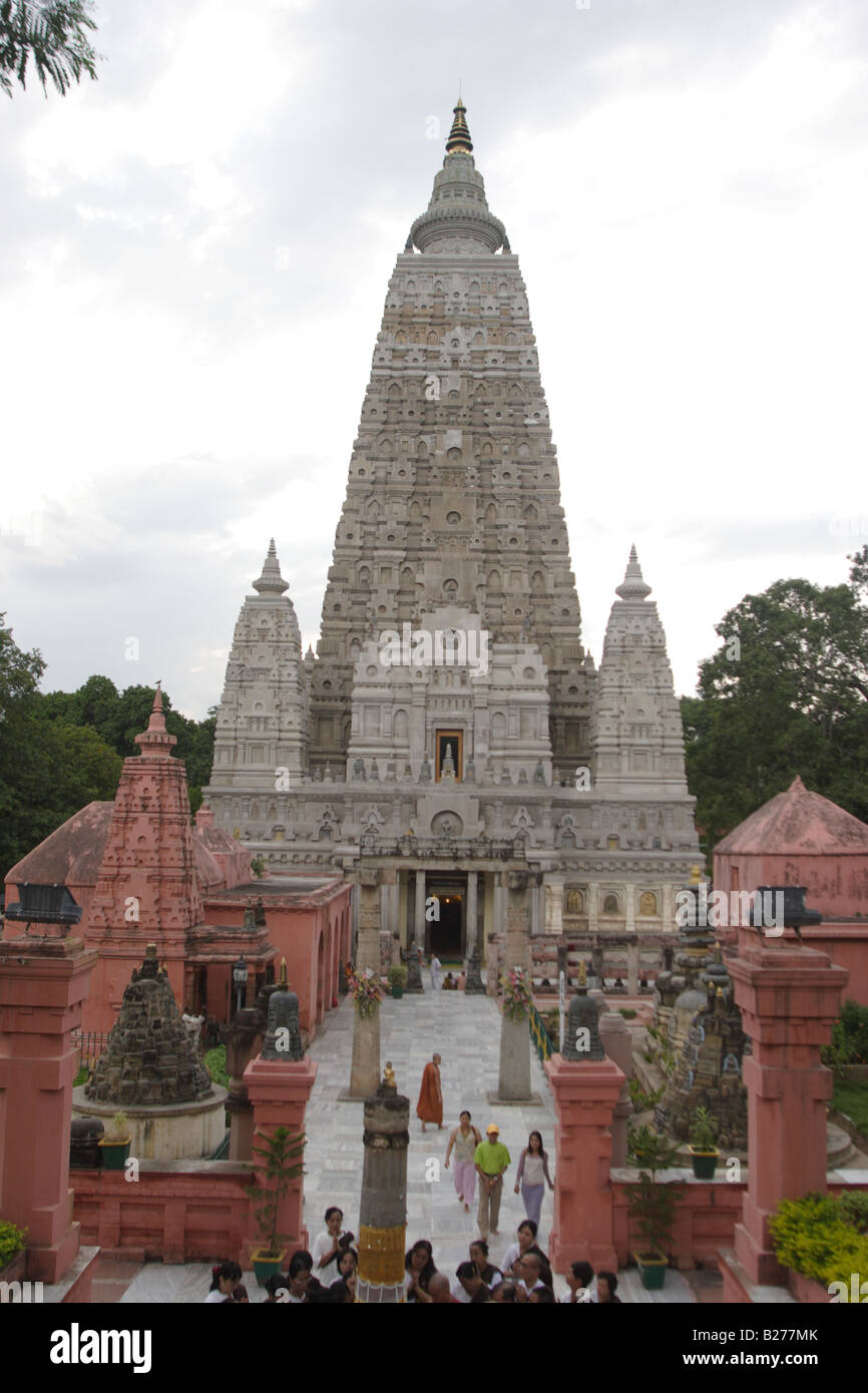 Mahabodhi-Tempel in Bodhgaya, Bihar Zustand, Indien. Stockfoto
