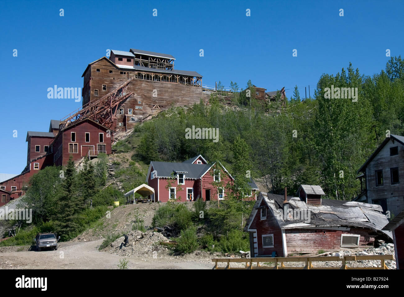 Verlassenen gewinnenlager Kennecott copper Mines ist ein National Historic Landmark in Wrangell-St. Elias, Kennecott, Alaska, USA Stockfoto