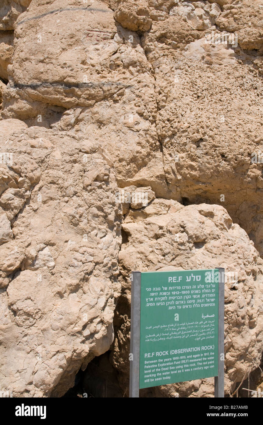 Israel Totes Meer Bereich Main Road in der Nähe Ein Tsuqim Natur reservieren PEF Palästina Expedition Fonds Zeichen Stockfoto