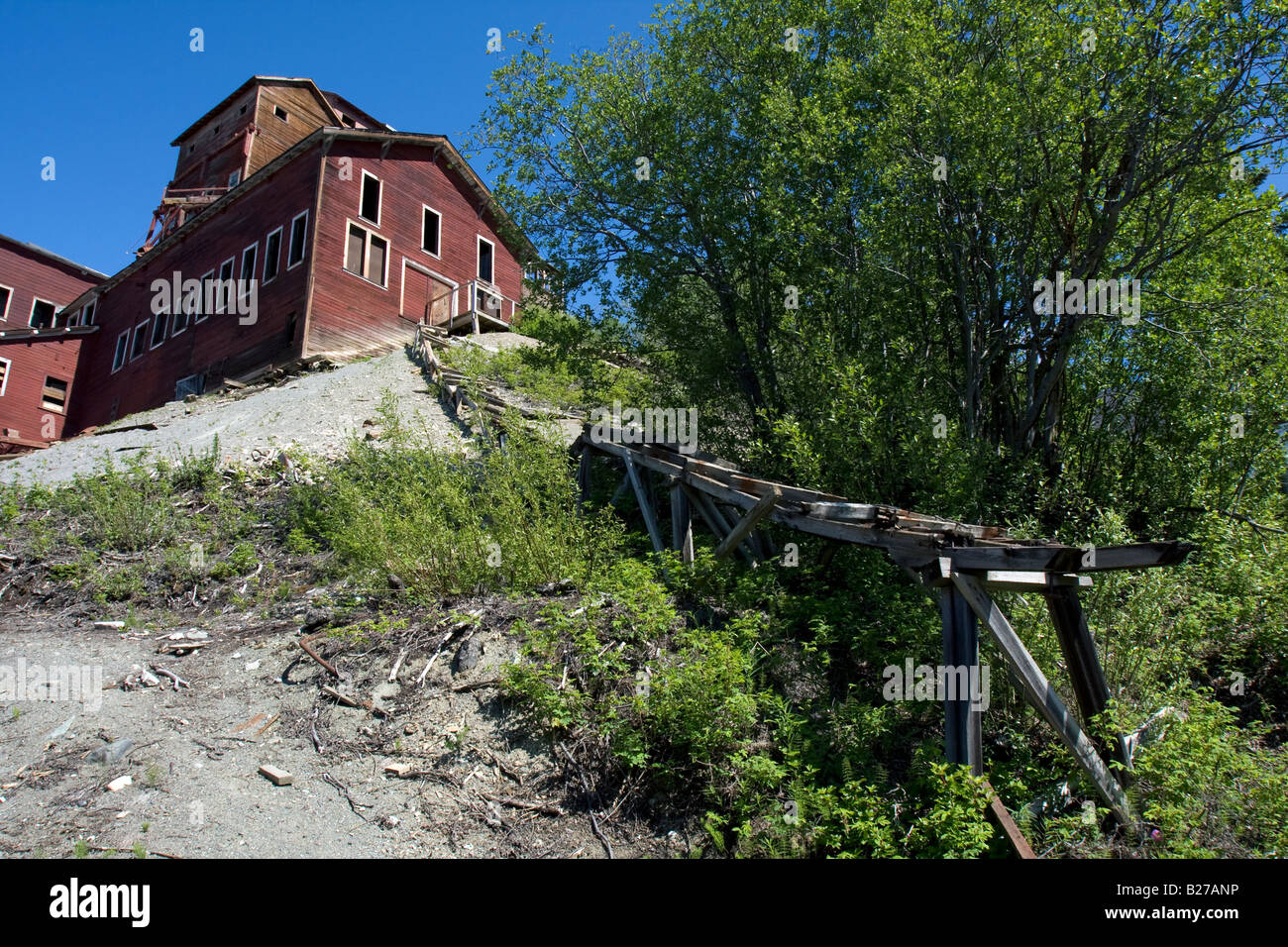 Verlassenen gewinnenlager Kennecott copper Mines ist ein National Historic Landmark in Wrangell-St. Elias, Kennecott, Alaska, USA Stockfoto