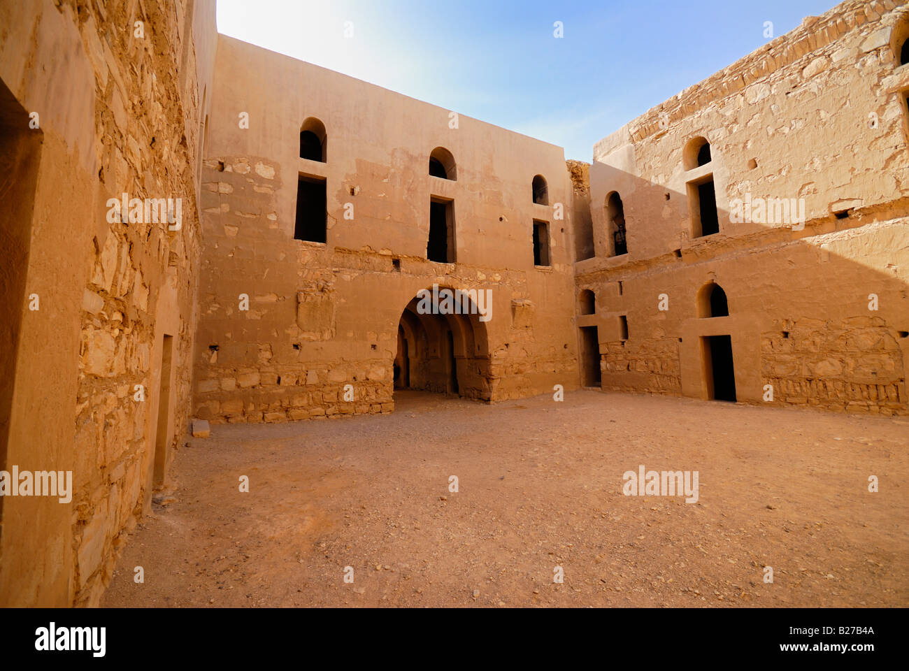Wüste Burg Qasr al Kharanah Jordan Arabia Stockfoto