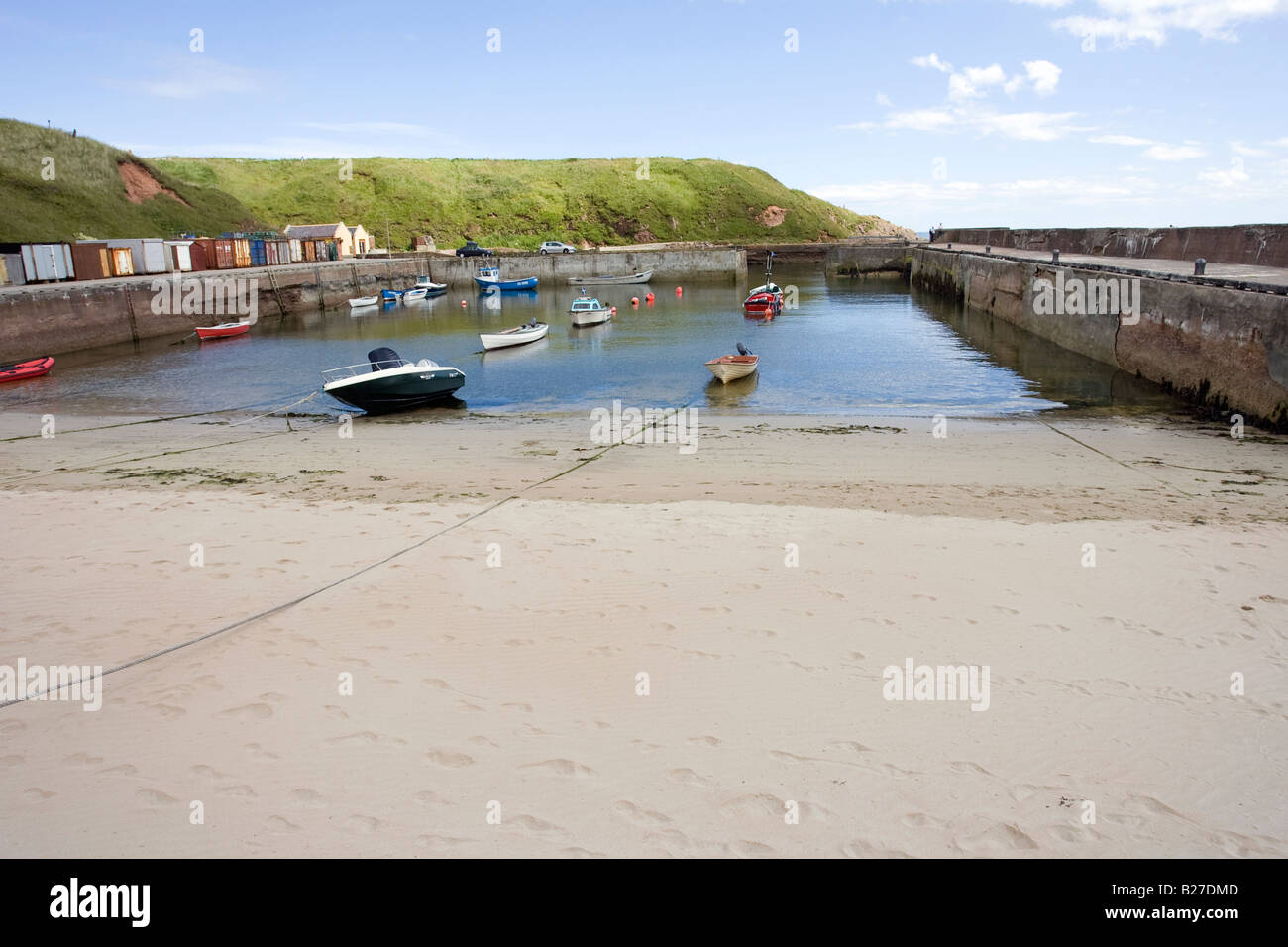 Cruden Bay Harbour, Aberdeenshire, Schottland, Vereinigtes Königreich Stockfoto