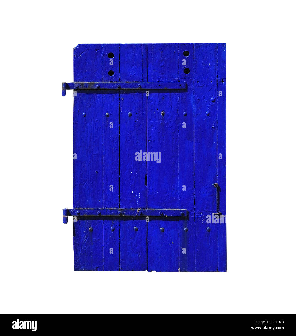 Schneiden Sie den blauen Verschluss aus Bretagne Haus in Ile de Batz Stockfoto