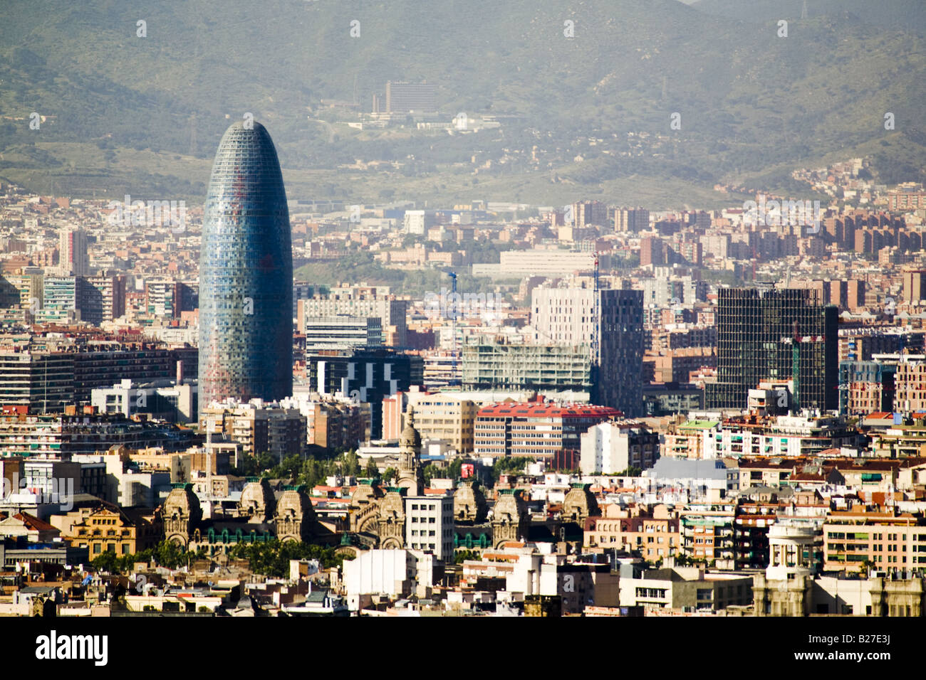 Luftaufnahme des Torre Agbar Stockfoto