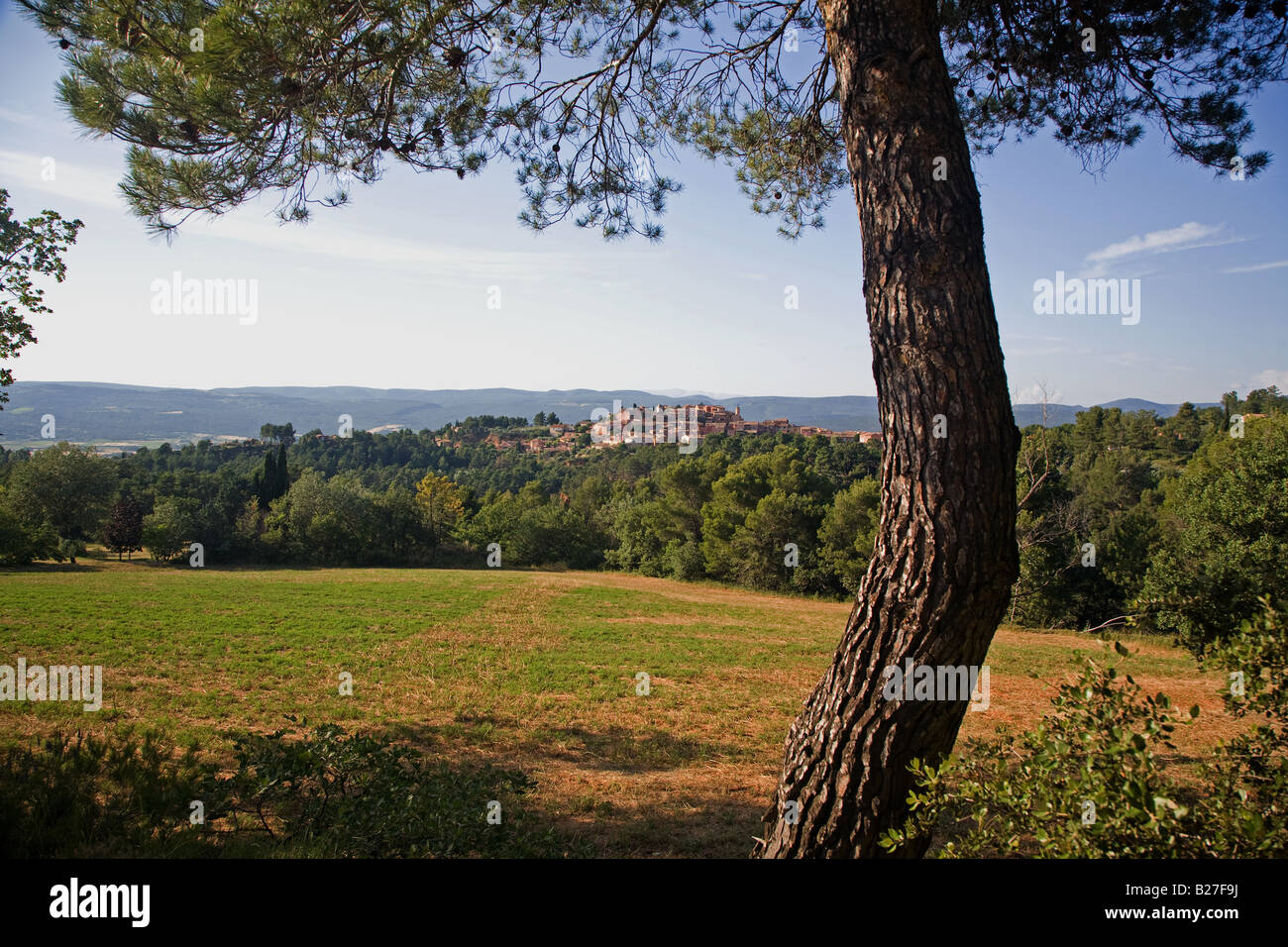 Blick auf Roussillon, Provence, Frankreich. Stockfoto