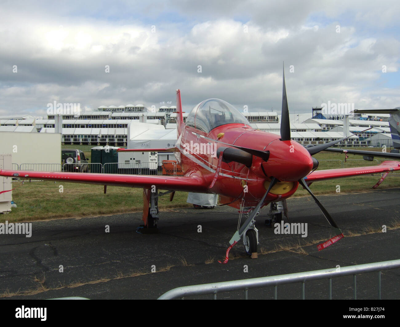 Pilatus PC-21-Trainer auf der Farnborough International Airshow 2008 Stockfoto