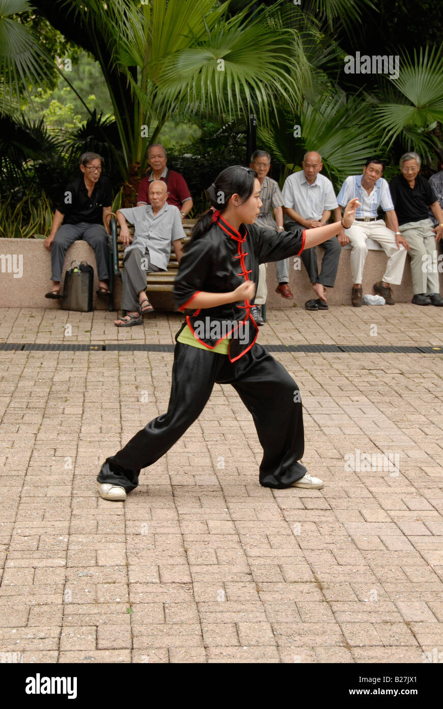 Kung-Fu-Ausstellung, Kowloon Park, Hong Kong, china Stockfoto