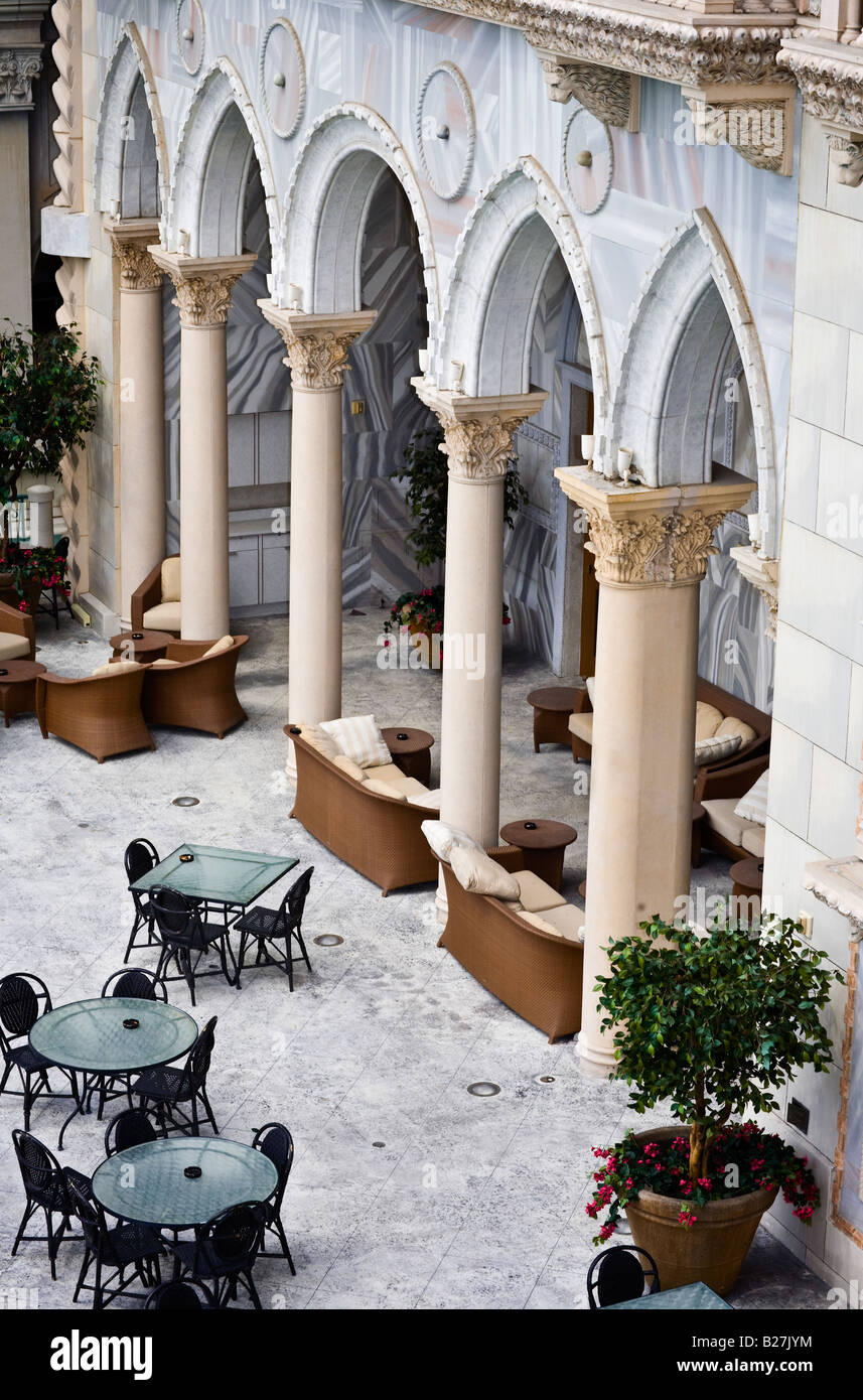 Spalten, die Gestaltung der Terrasse, Venetian Hotel, Las Vegas Stockfoto