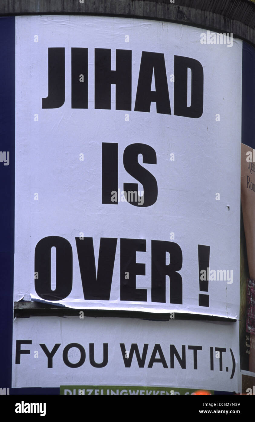 Plakat in Amsterdam, Niederlande gesehen. Stockfoto