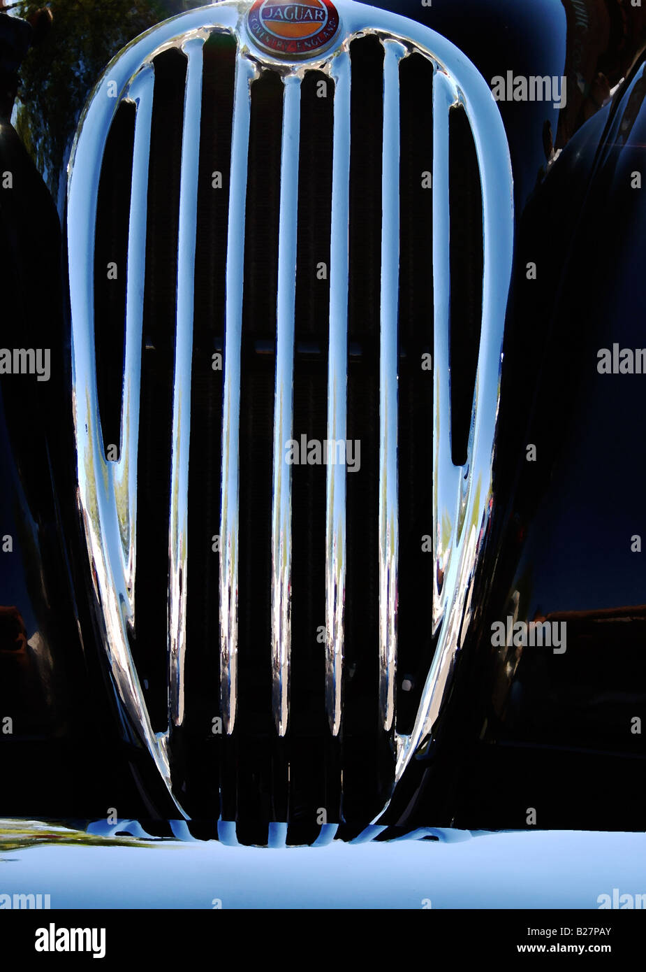 Grill von Jaguar Automobil Stockfoto