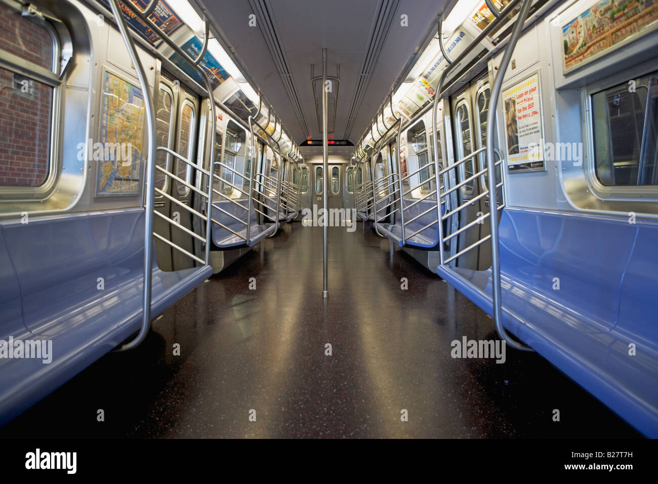 Innere des u-Bahn, New York City, New York, Vereinigte Staaten von Amerika Stockfoto