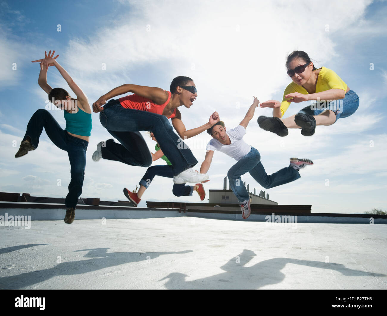 Multi-ethnischen Gruppe moderner Tanz Stockfoto