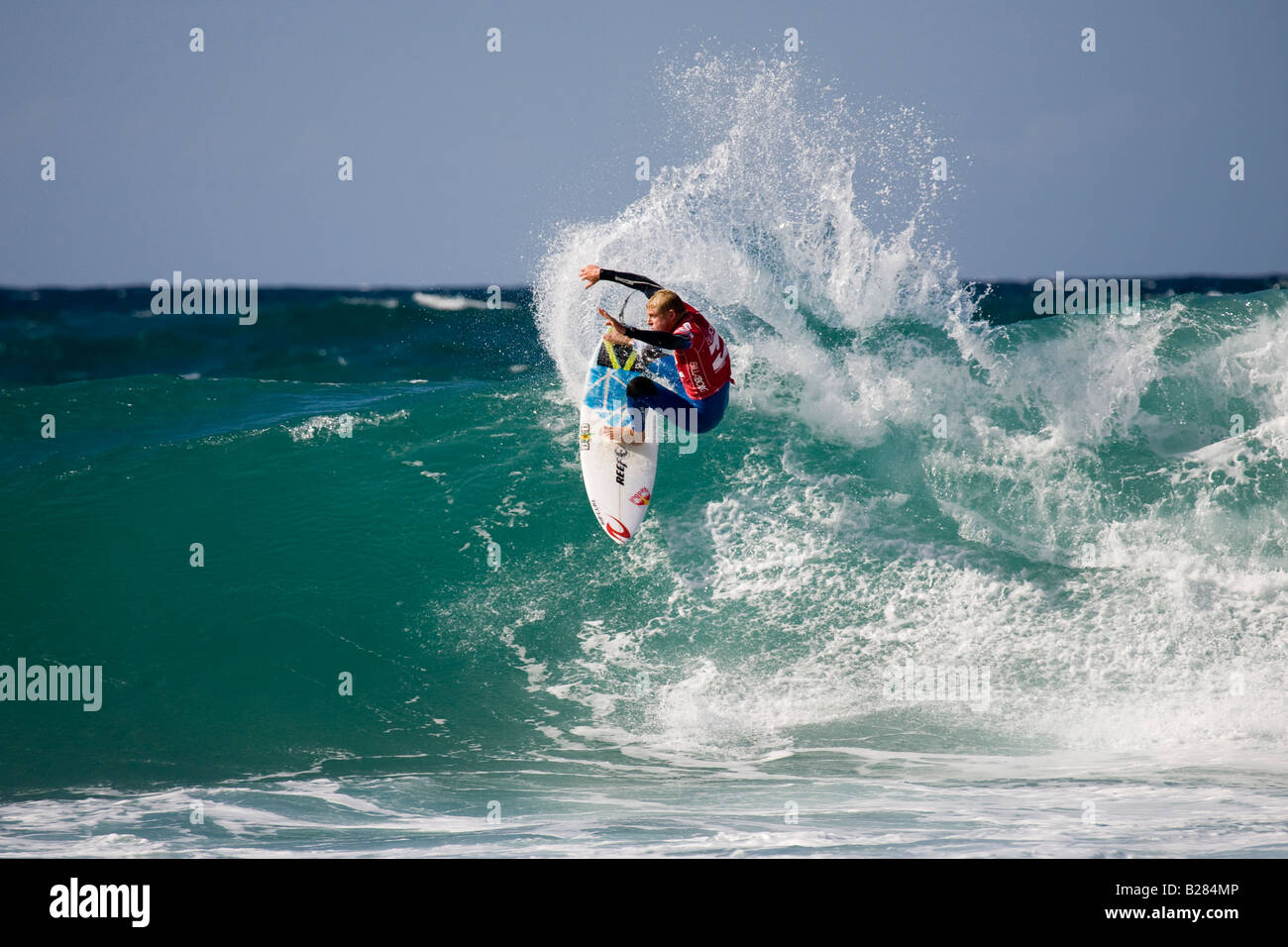 Mick Fanning, Surfen die Jeffrey s Bay 2008 Billabong Pro Stockfoto