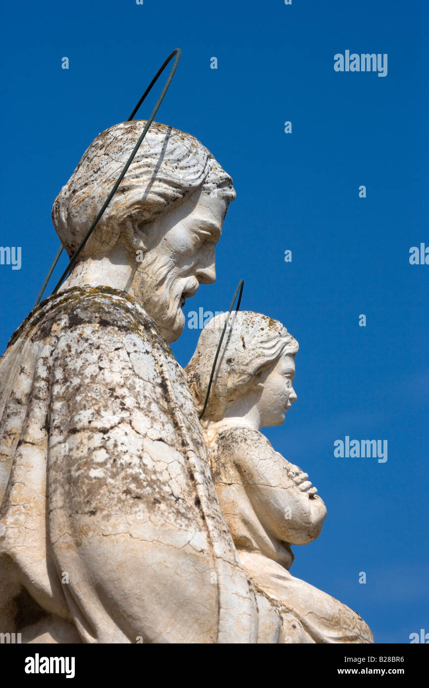 Statue außerhalb Mosta Dome oder Rotunde Malta Stockfoto