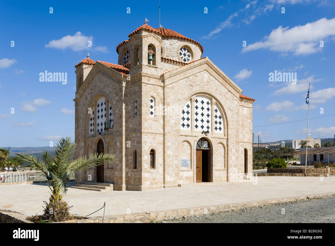Die Kirche von Agios Georgios auf der West-Küste von Zypern Stockfoto