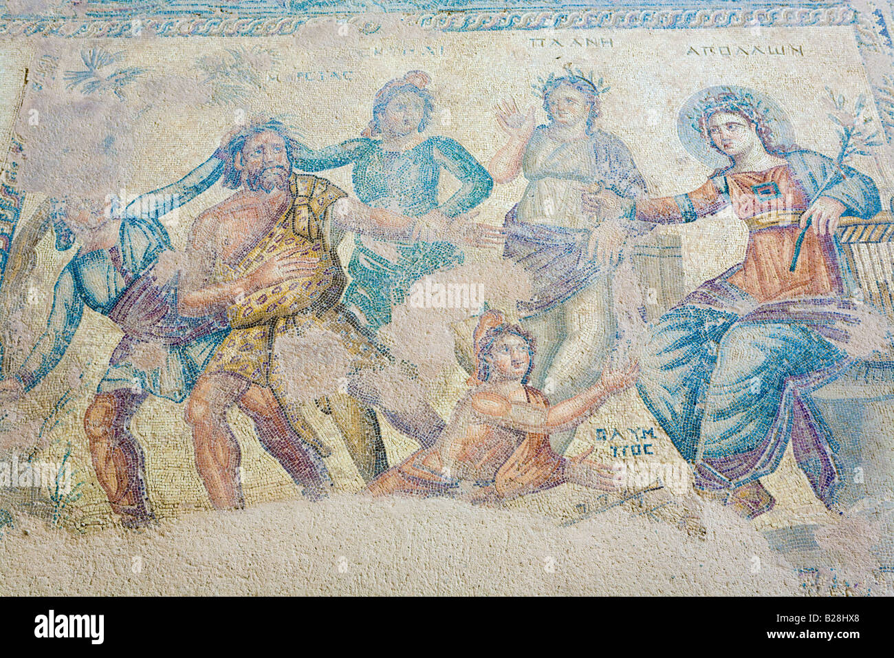 Mosaik im Haus des Aion, Pafos Mosaiken, Nea Paphos, Zypern Stockfoto