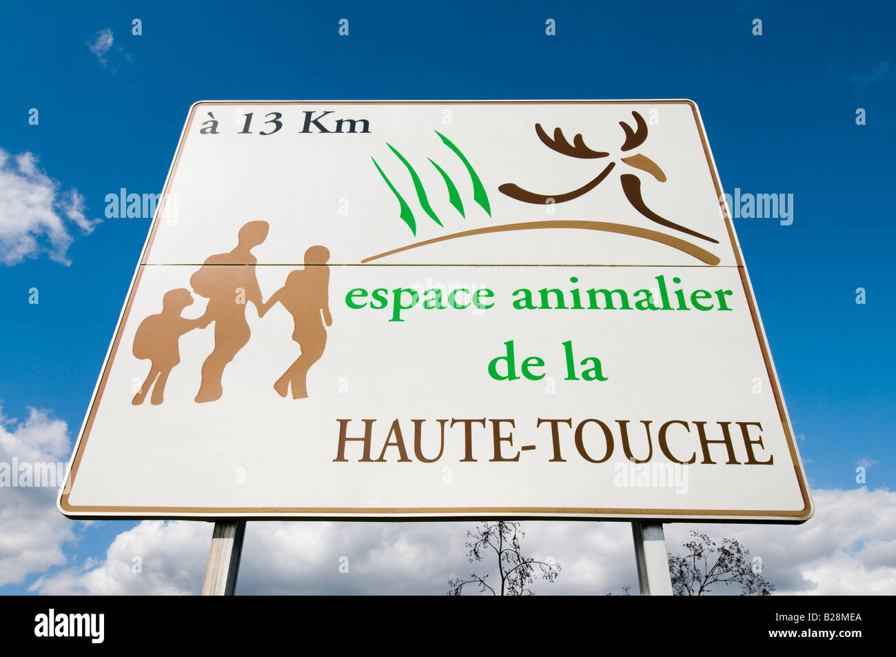 "Espace animalier de la Haute-Touche' - Zoo / Safari Parkschild, Indre et Loire, Frankreich. Stockfoto