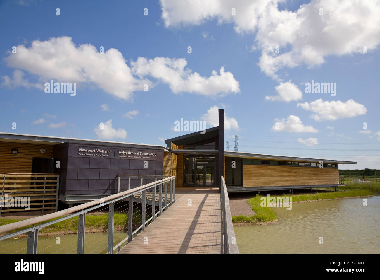 Das Besucherzentrum am Newport Feuchtgebiete Naturschutzgebiet Wales UK Stockfoto