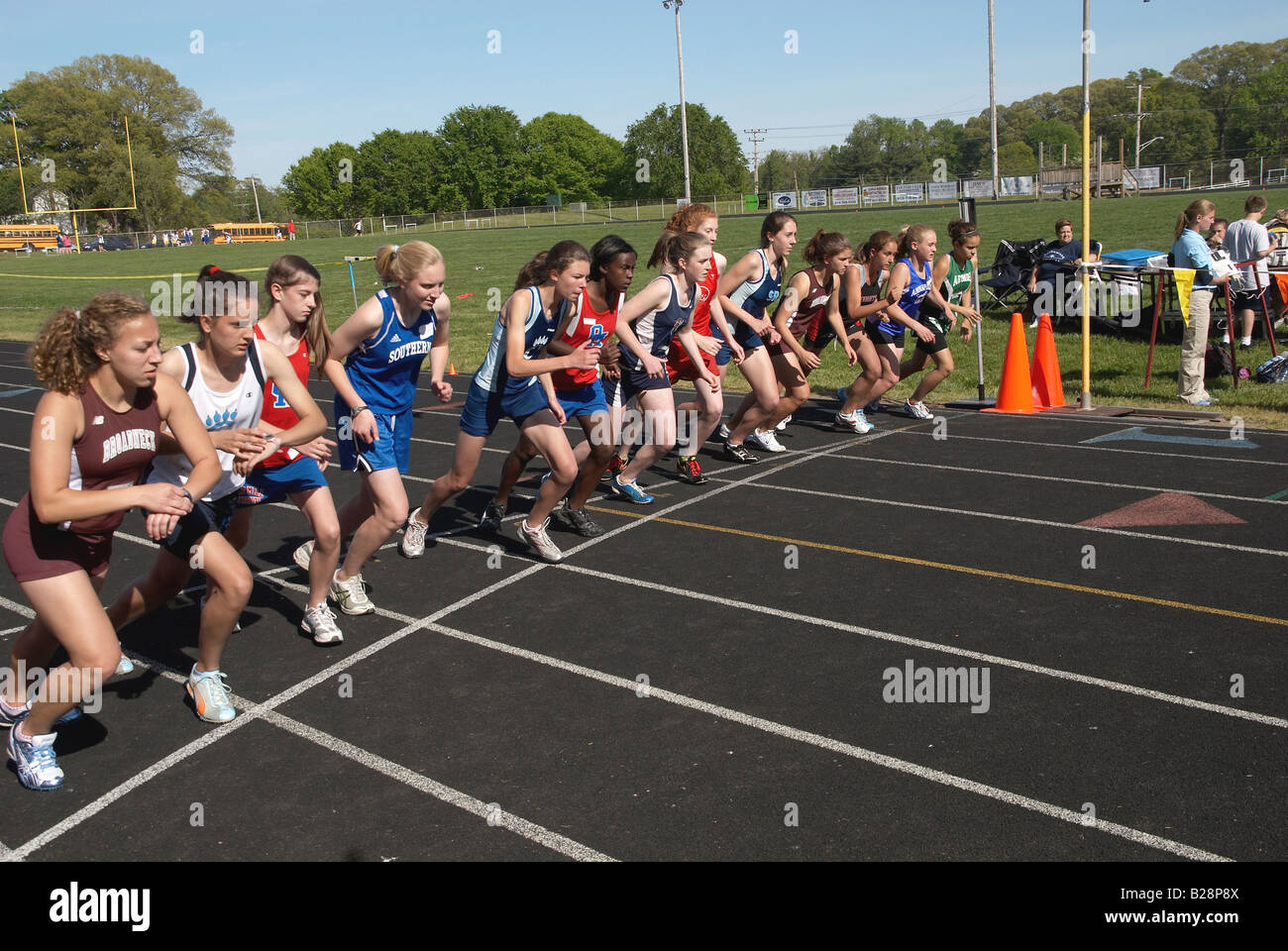 High School Track Chesapeake Md Stockfoto