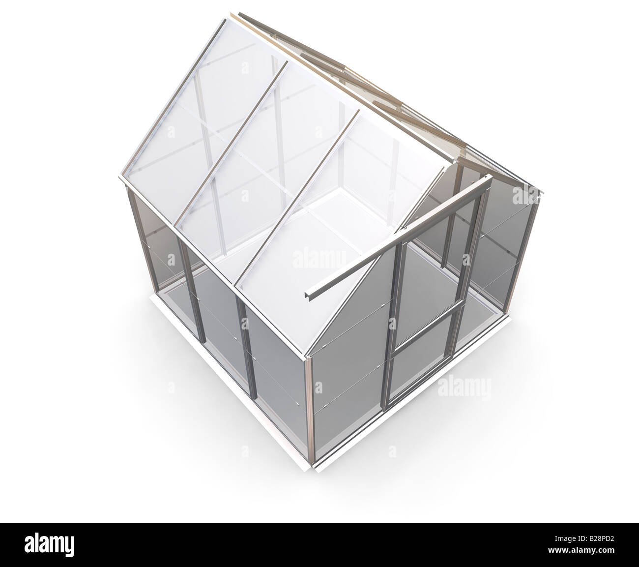 3D Rendering eines Gewächshauses Stockfoto