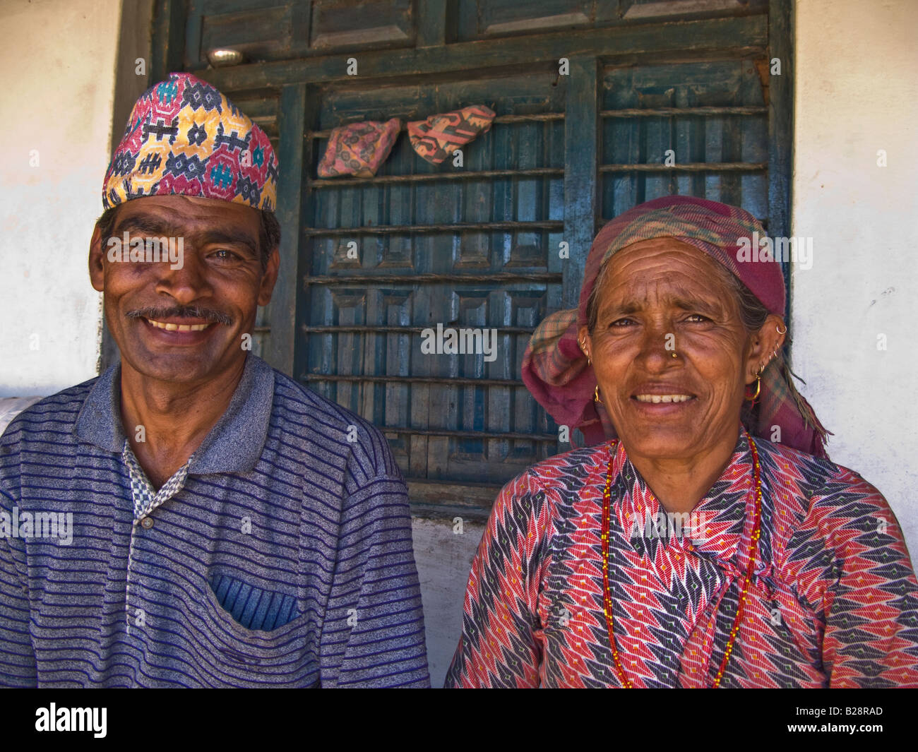 Ein paar Nepali Bauern Pokhara Tal Nepal Stockfoto