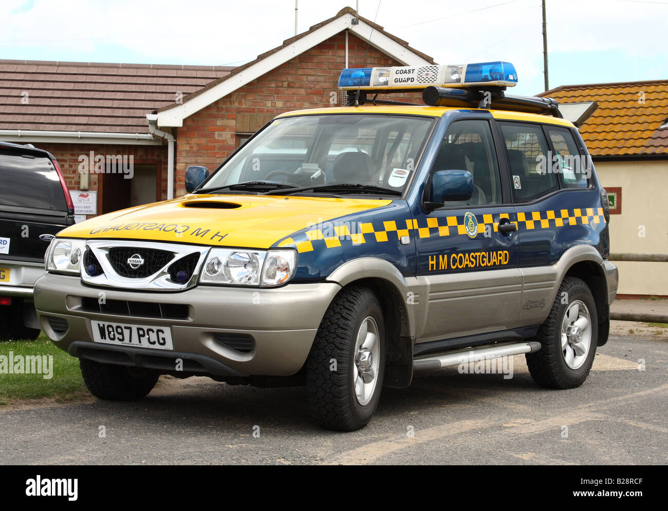 HM Coastguard Notfallmaßnahmen 4 X 4 Fahrzeug Stockfoto
