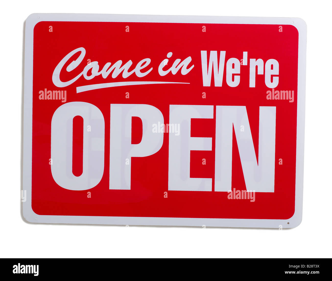 Rot Weiß"-Schild Stockfoto