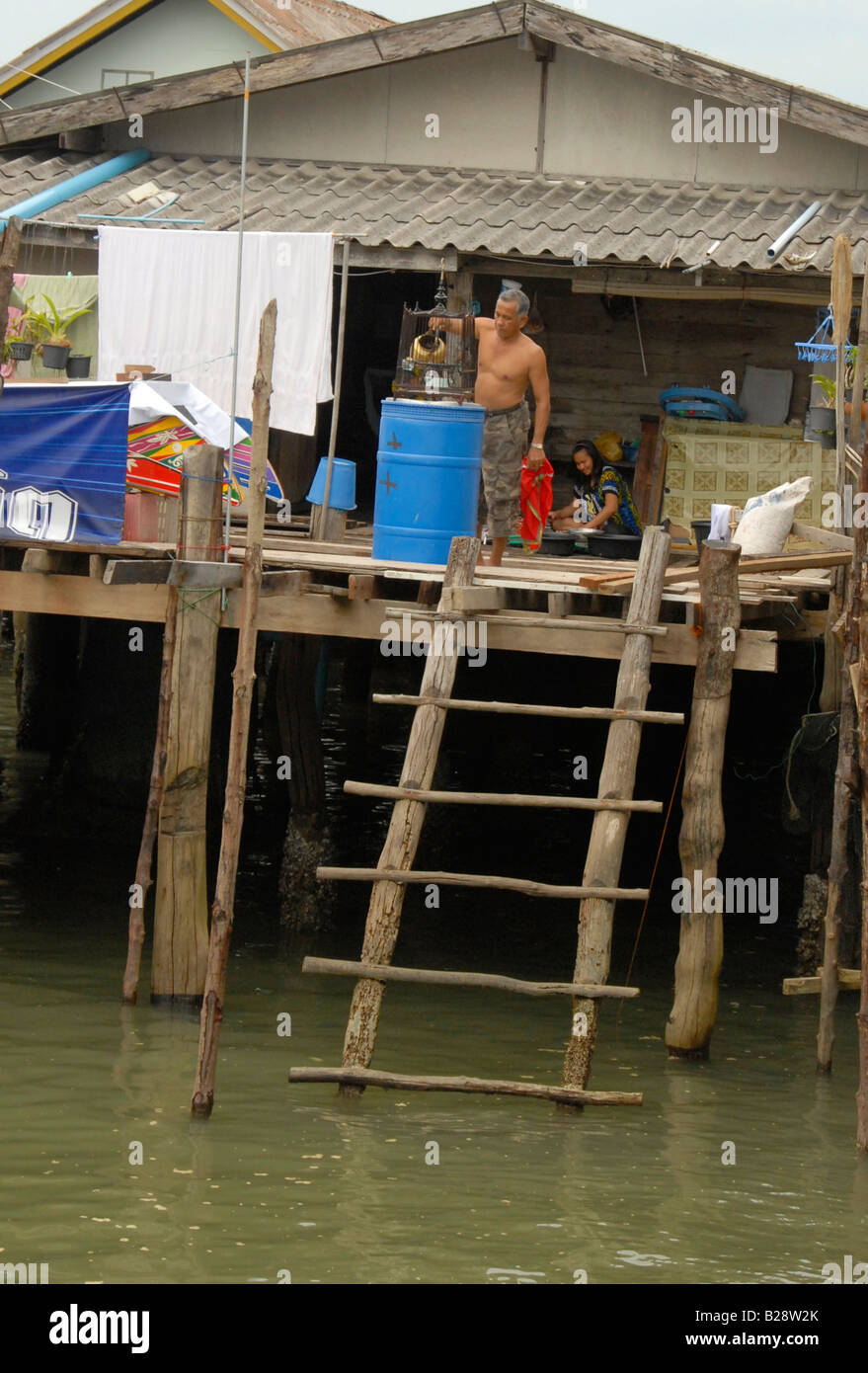 Muslimische schwimmenden Dorf, Insel Koh Panyi, Ao Phang Nga, Phuket, Thailand Stockfoto
