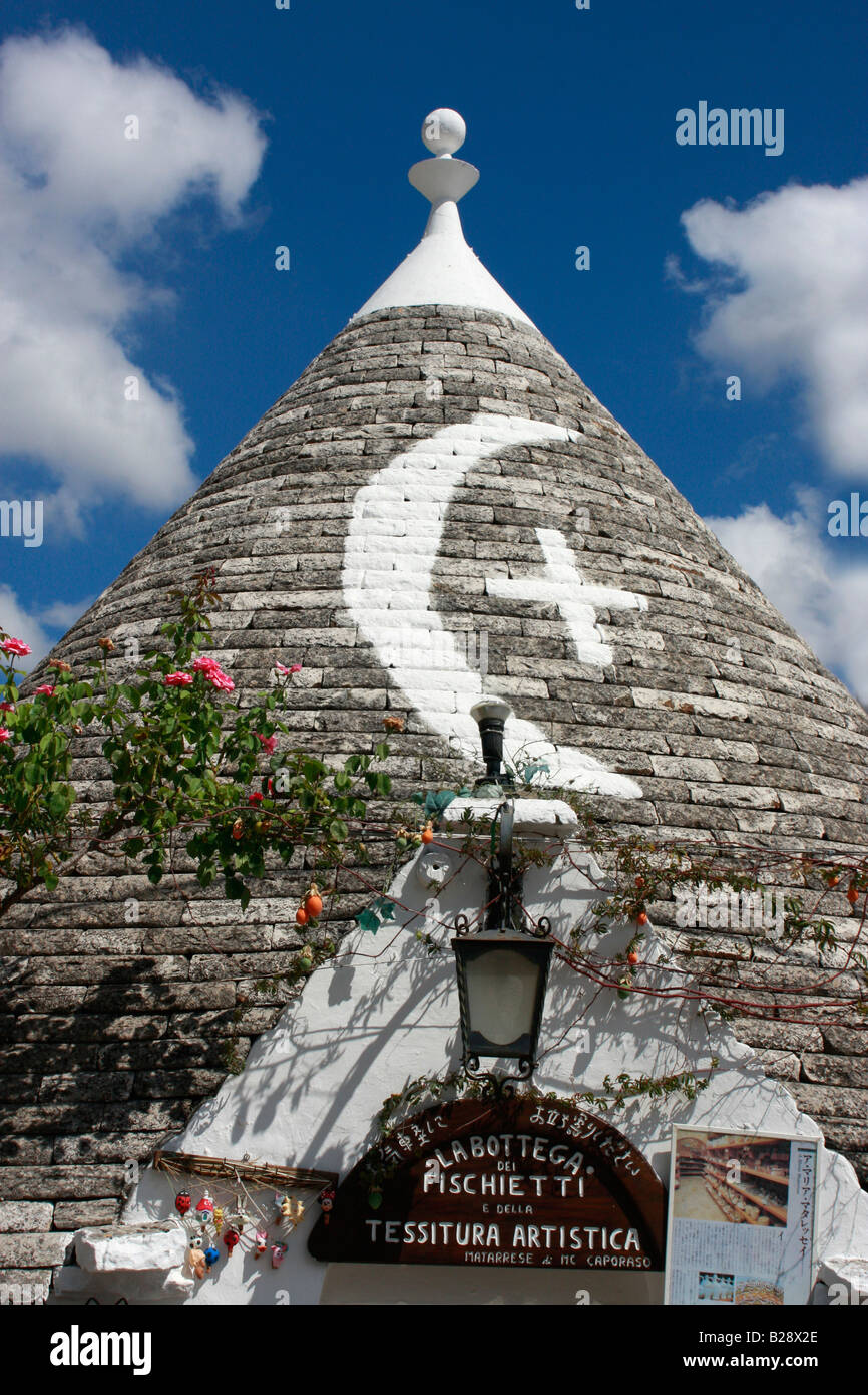 Die einzigartige Zone Trulli in Alberobello, Bari, Apulien, Italien ist ein UNESCO-Weltkulturerbe Stockfoto