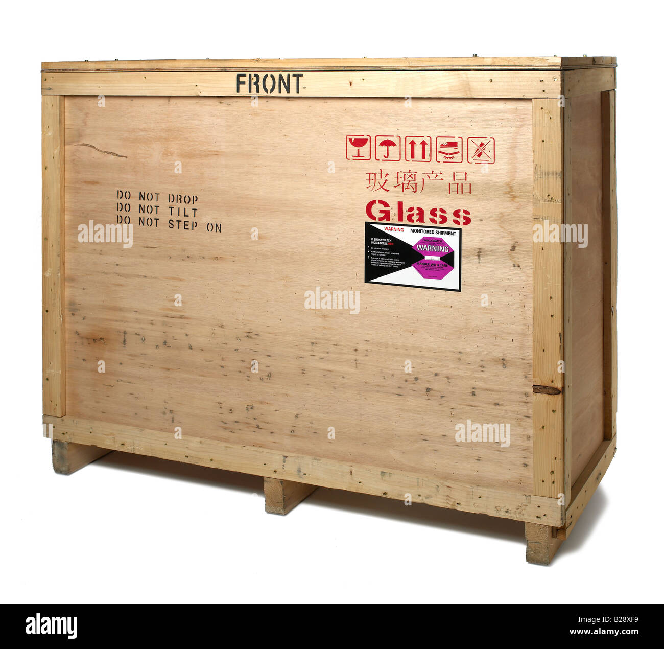 Holz-Versandbehälter Stockfoto