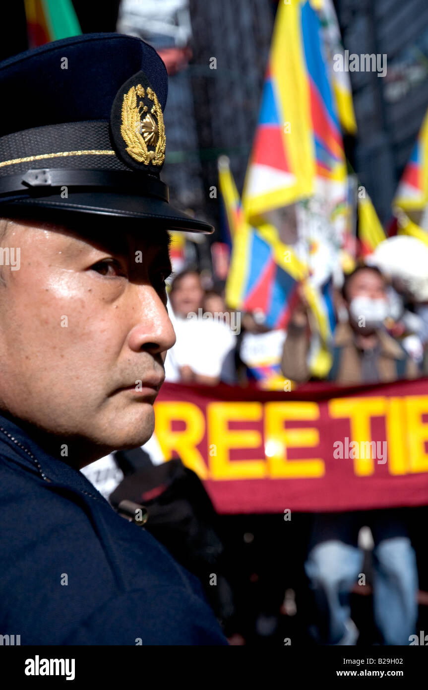 Freies Tibet-Protest in Tokyo 2008 Stockfoto
