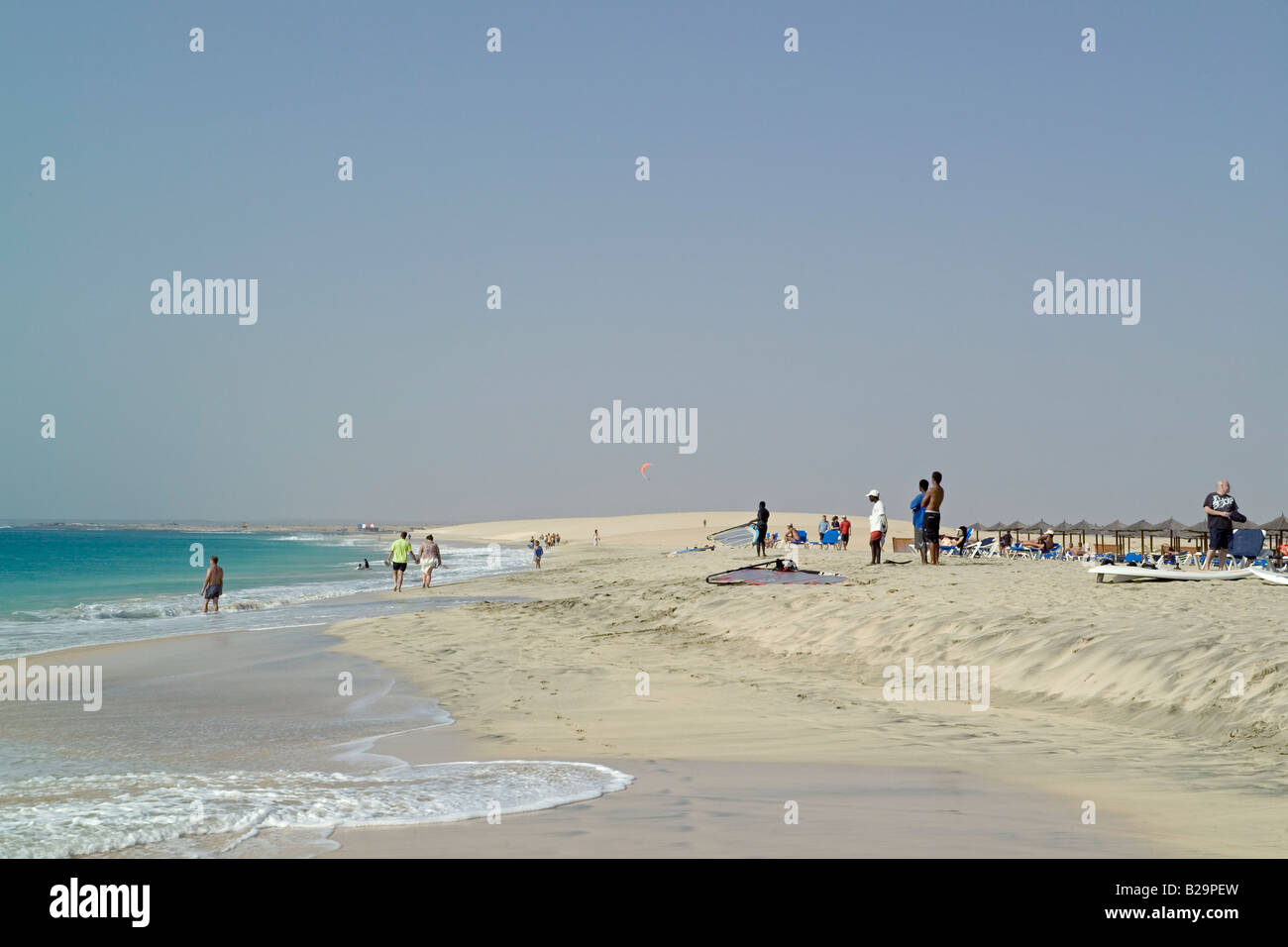 Strand vor dem Hotel Funana Santa Maria Insel Sal Kapverden Stockfoto