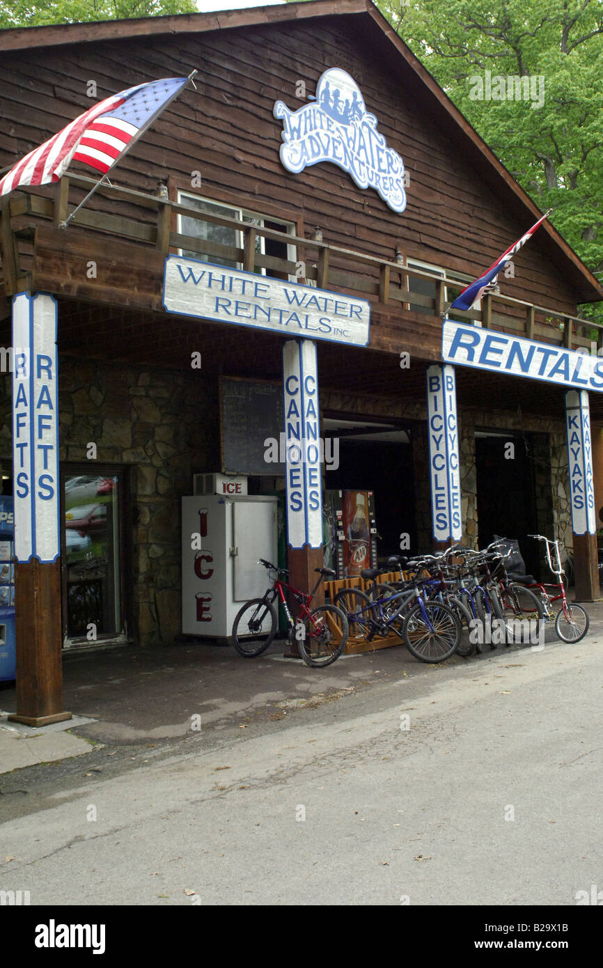 Rentla Fahrradladen in Ohiopyle Staatspark Pennsylvania Stockfoto