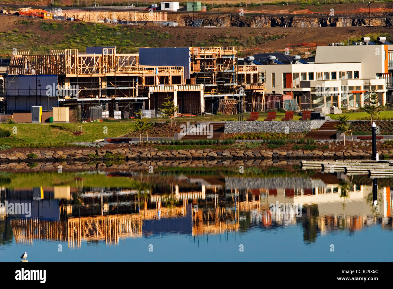 Bauindustrie / inländische Homes.A neue Wohn Entwicklung vor Ort. Stockfoto