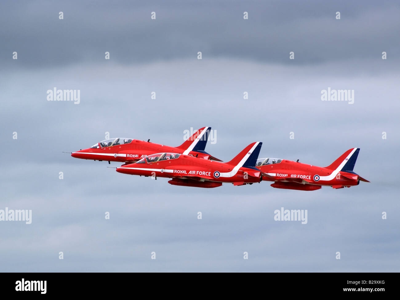 BRITISH AEROSPACE HAWK T1A DER KUNSTFLUGSTAFFEL DER ROYAL AIR FORCE ROTER PFEIL Stockfoto