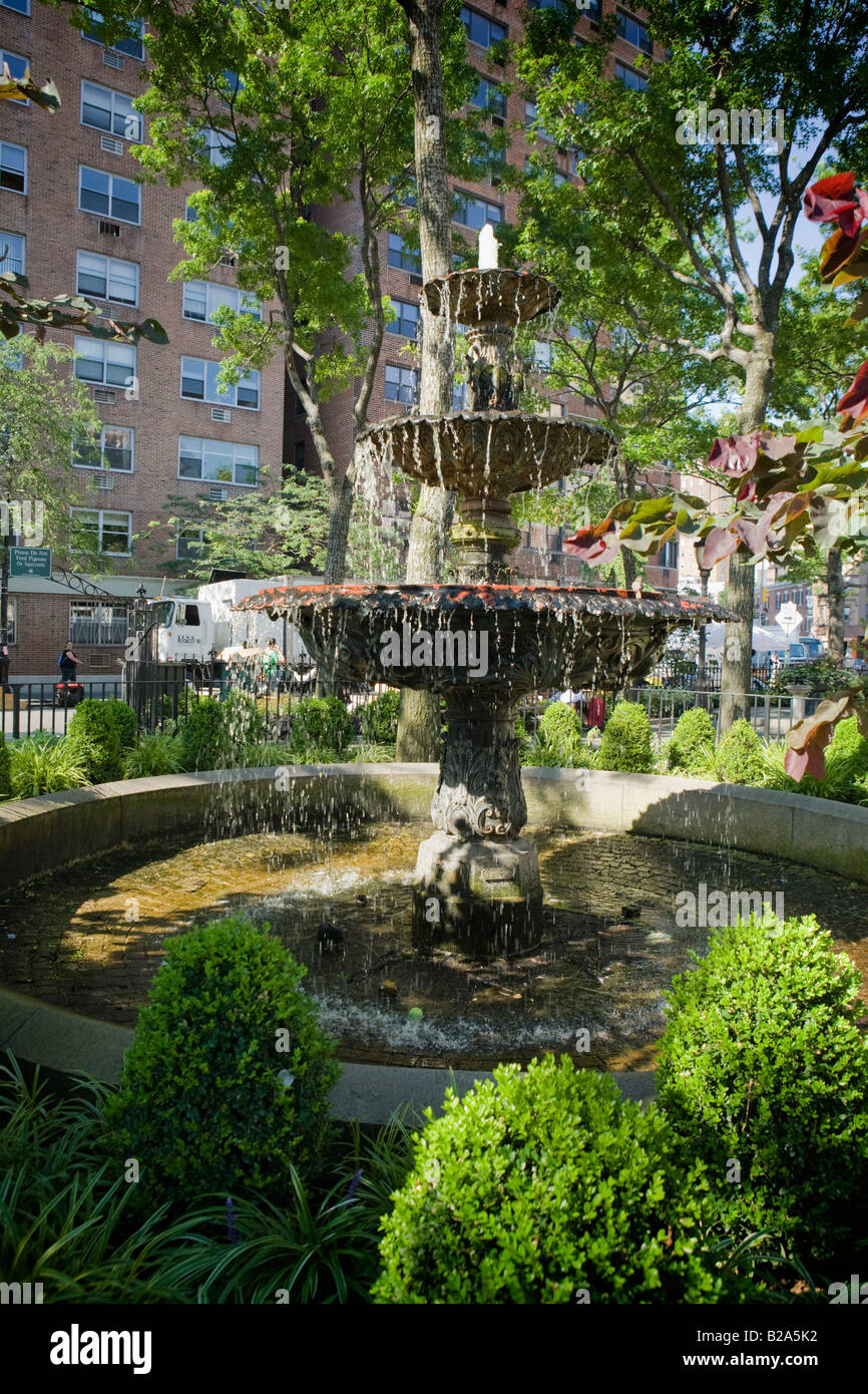 Wasser-Brunnen Jackson Square West Village New York City Stockfoto